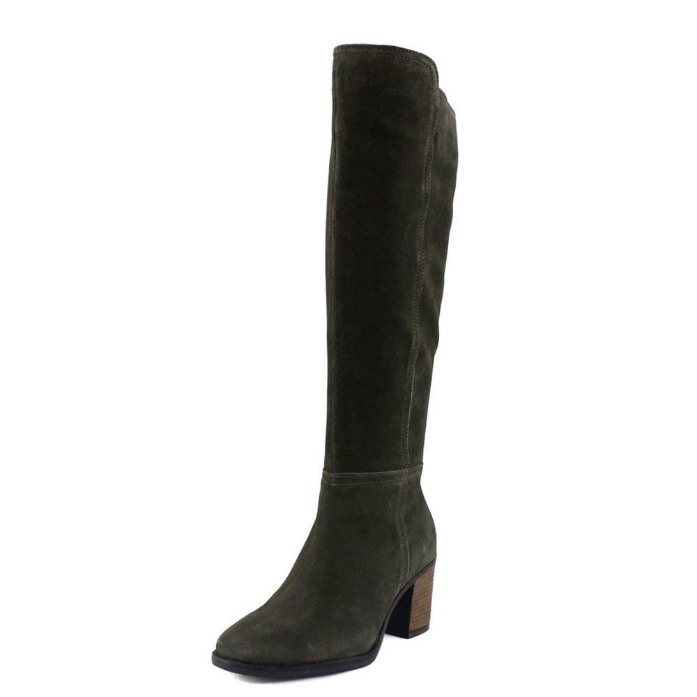 Lucky Brand Dark Green Suede Knee High Boots Size 9